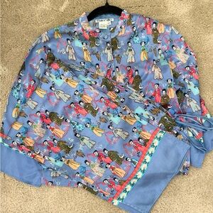 Vintage 90s WinterSilks Silk Pajama Set | Asian Print Two Piece
